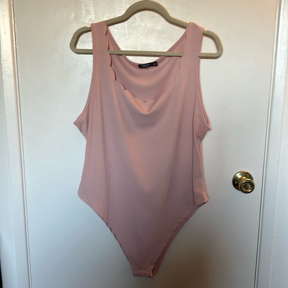 Pink tank top bodysuit